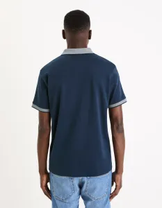 Tmavomodré pánske basic polo tričko Celio Gesort