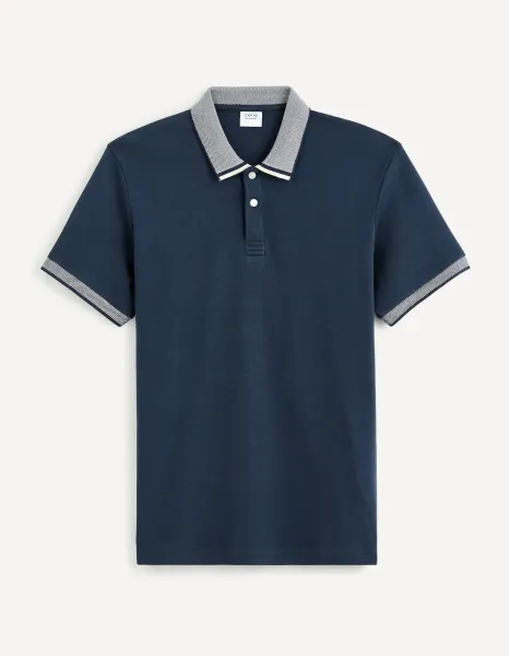 Tmavomodré pánske basic polo tričko Celio Gesort