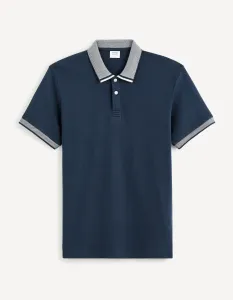 Tmavomodré pánske basic polo tričko Celio Gesort