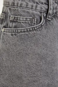 Trendyol Sivé Mini Tkané Denim 100% Bavlnené Šortky & Bermudy
