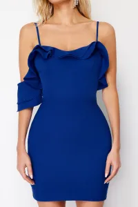 Trendyol Saks Fitted Flounce Woven Short Elegant Evening Dress