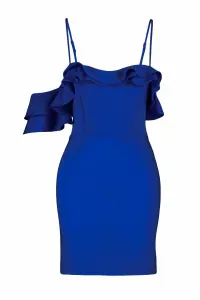 Trendyol Saks Fitted Flounce Woven Short Elegant Evening Dress