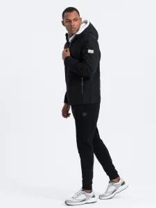 Pánska SOFTSHELL bunda Ombre s flísovou podšívkou - čierna