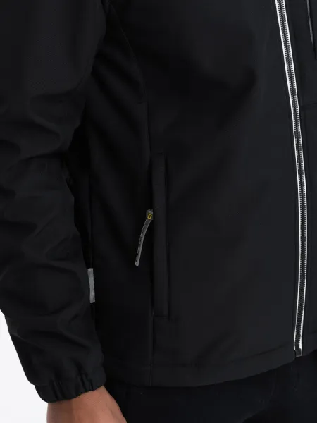 Pánska SOFTSHELL bunda Ombre s flísovou podšívkou - čierna