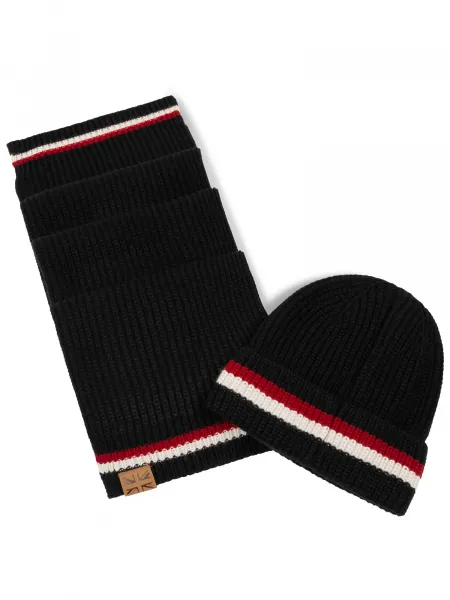 Lonsdale Unisex scarf and beanie set