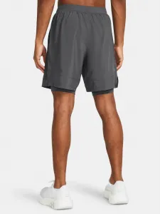 Šedé športové kraťasy Under Armour UA LAUNCH 7'' 2-IN-1 SHORTS
