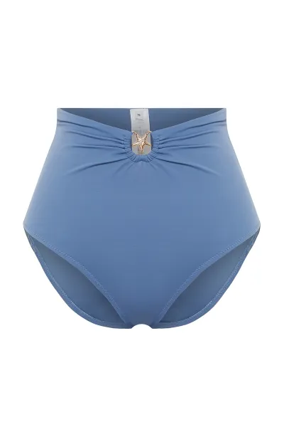 Trendyol Blue Premium Accessory High Waist Hipster Bikini Bottom