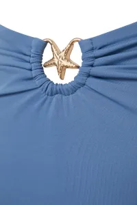 Trendyol Blue Premium Accessory High Waist Hipster Bikini Bottom