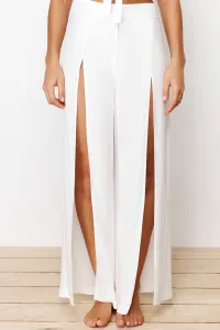 Trendyol Ecru Woven Slit Blouse Trousers Beach Set