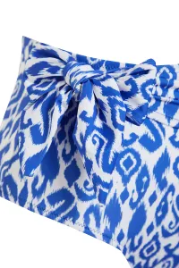 Trendyol Ethnic Patterned Belted Tied High Waist Hipster Bikini Bottom
