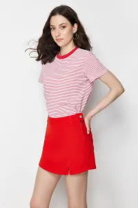 Trendyol Red Slit Denim Shorts Skirt