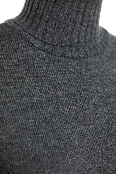 Trendyol Anthracite Midi Knit Wide Pattern Soft Texture Dress