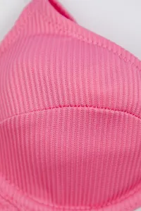 Trendyol Fuchsia Balconette Textured Bikini Top