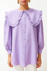 Trendyol Lilac Baby Collar Cotton Woven Shirt