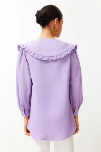 Trendyol Lilac Baby Collar Cotton Woven Shirt