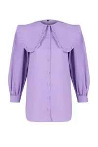 Trendyol Lilac Baby Collar Cotton Woven Shirt