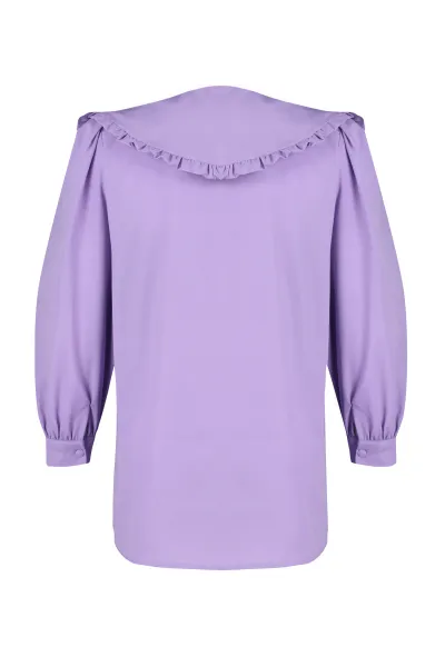 Trendyol Lilac Baby Collar Cotton Woven Shirt