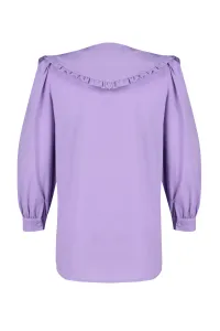 Trendyol Lilac Baby Collar Cotton Woven Shirt