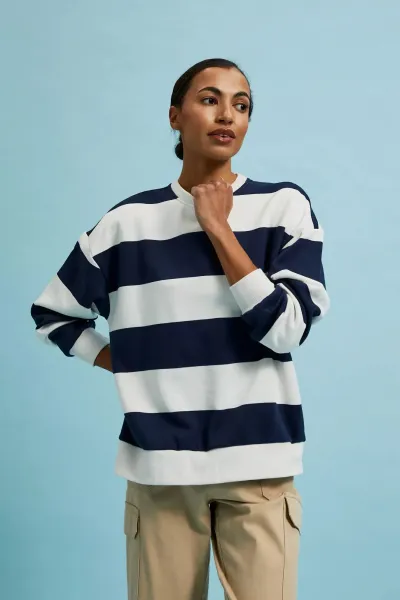 Marisse Women's Sweatshirt L-Bl-4310 Navy