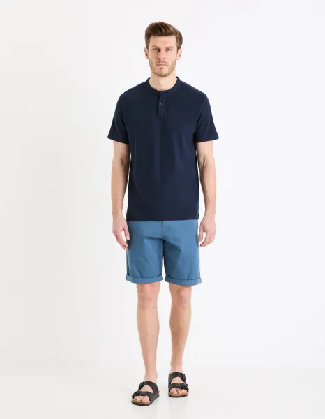 Tmavomodré pánske basic polo tričko Celio Gesohel