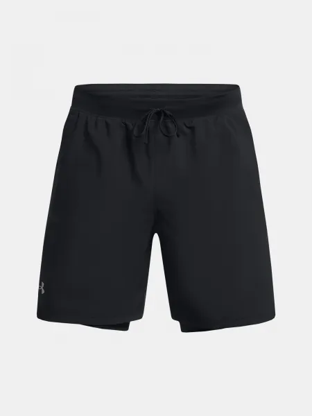 Čierne športové kraťasy Under Armour UA LAUNCH 7'' 2-IN-1 SHORTS