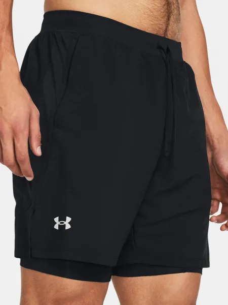Čierne športové kraťasy Under Armour UA LAUNCH 7'' 2-IN-1 SHORTS