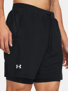 Čierne športové kraťasy Under Armour UA LAUNCH 7'' 2-IN-1 SHORTS