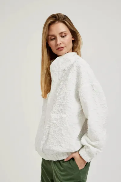 Marisse Women's Sweatshirt L-Bl-4318 Off White