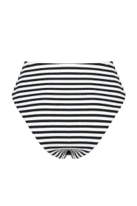 Trendyol Black-White Textured High Waist High Leg Hipster Bikini Bottom