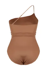 Trendyol Curve Brown One Shoulder Swimsuit