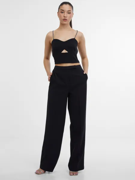 Čierny dámsky crop top ORSAY