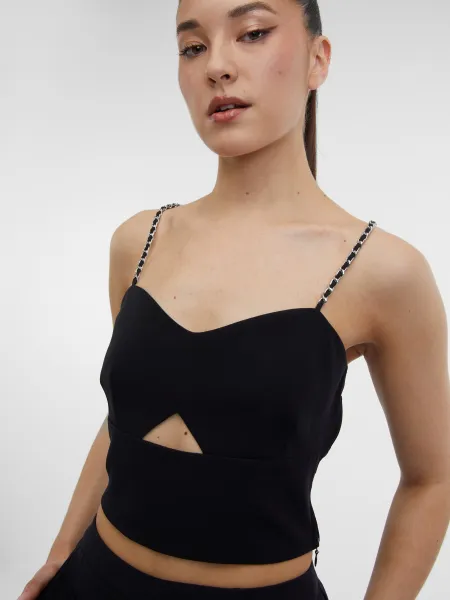 Čierny dámsky crop top ORSAY