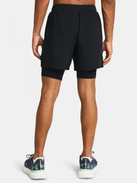 Čierne športové kraťasy Under Armour UA LAUNCH 5'' 2-IN-1 SHORTS