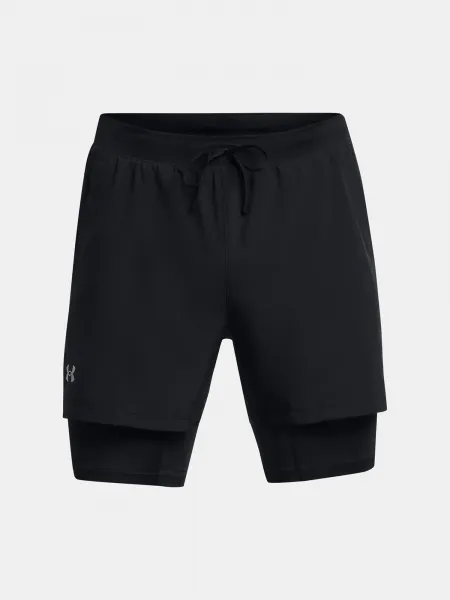 Čierne športové kraťasy Under Armour UA LAUNCH 5'' 2-IN-1 SHORTS