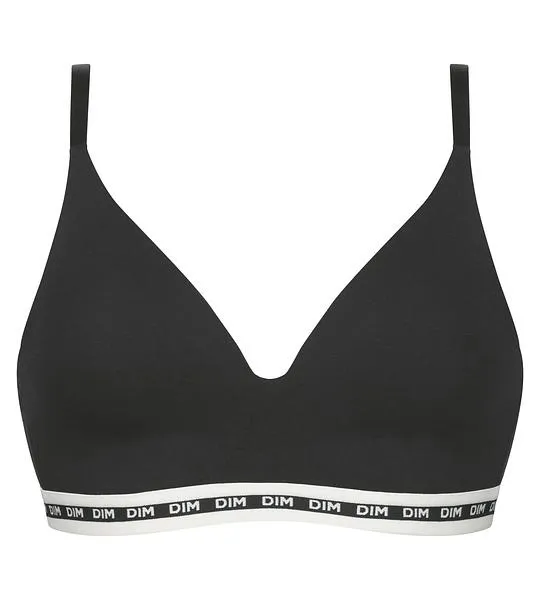 DIM ICONS PADDED TRIANGLE BRA - Dámska vystužená podprsenka bez kostíc - čierna