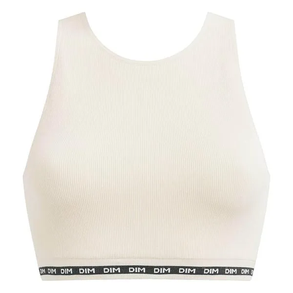 DIM ICONS WIREFREE CROP TOP - Dámsky top - smotanová