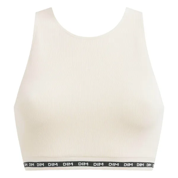 DIM ICONS WIREFREE CROP TOP - Dámsky top - smotanová