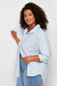 Trendyol Curve Blue Oversize Woven Shirt