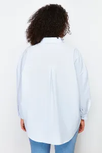 Trendyol Curve Blue Oversize Woven Shirt