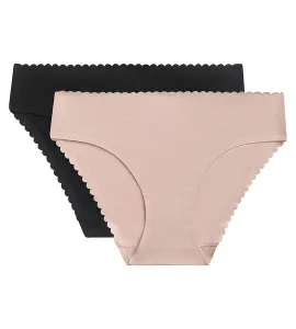 DIM BODY TOUCH MIDI BRIEF 2x - Dámske ponožky 2 ks - čierna - béžová