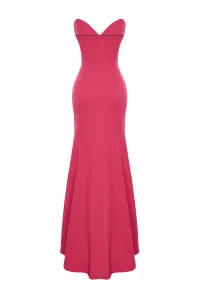 Trendyol Fuchsia Fitted Woven Elegant Evening Dress