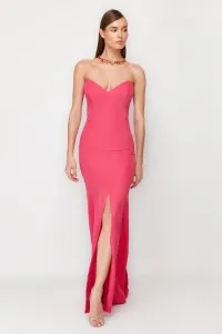 Trendyol Fuchsia Fitted Woven Elegant Evening Dress