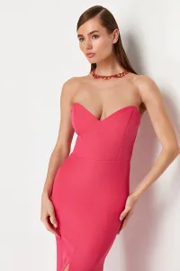 Trendyol Fuchsia Fitted Woven Elegant Evening Dress