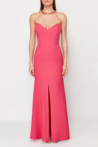 Trendyol Fuchsia Fitted Woven Elegant Evening Dress
