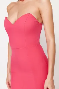 Trendyol Fuchsia Fitted Woven Elegant Evening Dress