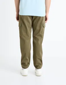 Kaki pánske cargo nohavice Celio Dolyte