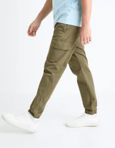 Kaki pánske cargo nohavice Celio Dolyte