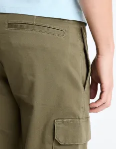 Kaki pánske cargo nohavice Celio Dolyte