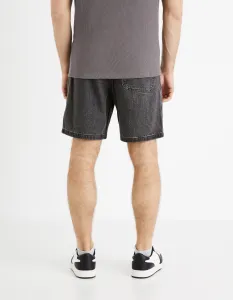 Celio Čierne pánske džínsové kraťasy Celie Domalobm4