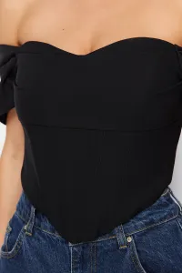 Trendyol Black Carmen Collar Woven Bustier